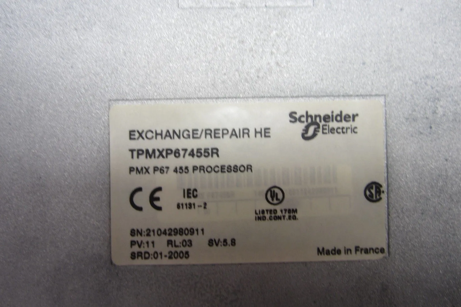 SCHNEIDER ELECTRIC TPMXP67455R PROCESOR EXCHANGE/REPAIR HE
