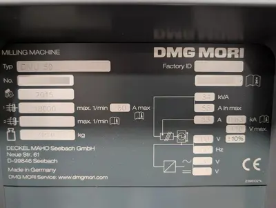 2015 DMG MORI DMU 50 GEN II MACHINING CENTERS, VERTICAL | Quick Machinery Sales, Inc. (16)