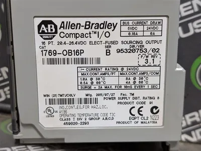 Allen Bradley 1769-OB16P/B Compact I/O Sourcing Output Module F/W 3.1 Used