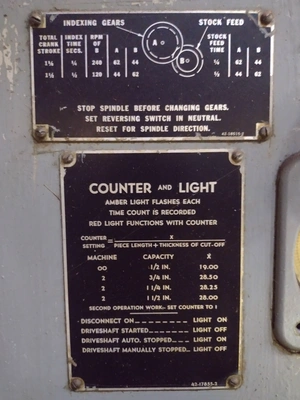 Brown & Sharpe #00 Automatic Screw Machine; Mfg. 1973