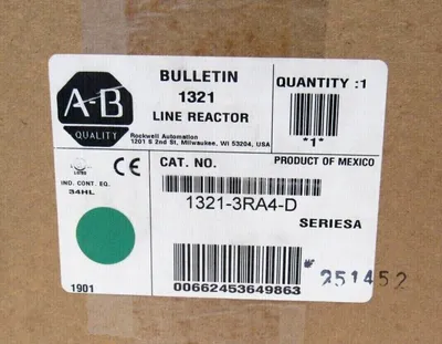 NEW ALLEN BRADLEY 1321-3RA4-D LINE REACTOR SER.A 13213RA4D