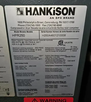 USED 2010 SPX HANKINSON HPR250