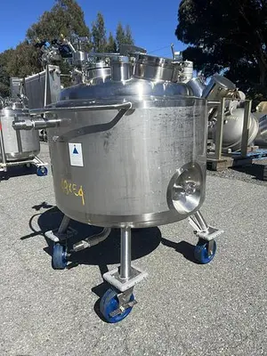 Tank, 40 Gallon (150 Liters), 316L Stainless Steel, Jacketed, 45 PSI Internal #5991208