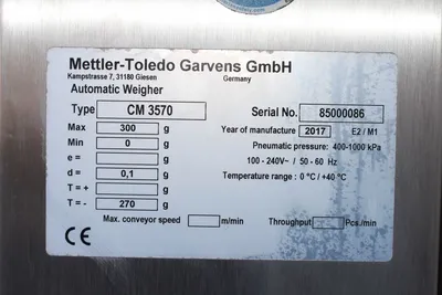 USED METTLER TOLEDO CM3570 CombiChecker