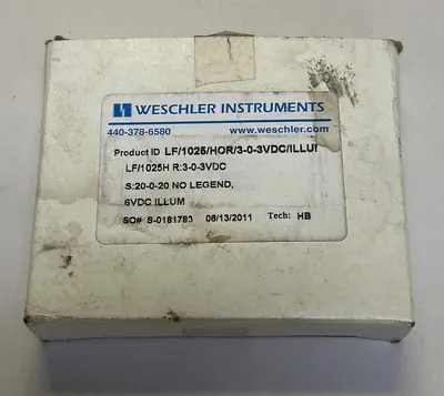 New | in-Stock WESCHLER INSTRUMENTS LF/1025/HOR/3-0-3VDC/ILLUI Meters - Misc Ohio US | Surplus Asset Holdings #1227884