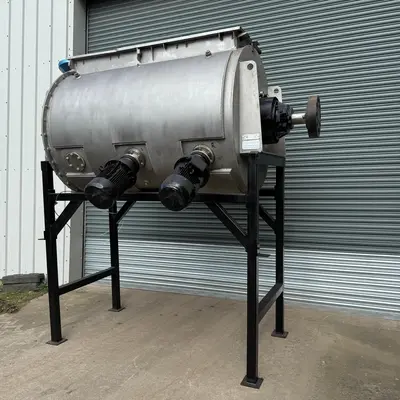 1,660L Stainless Steel Jacketed Kek Gardner Plough Shear Mixer – Type 2500E