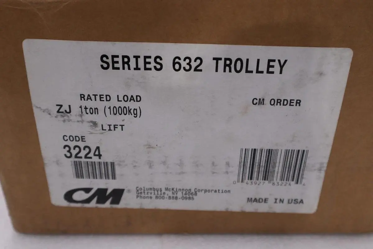 CM 3224 BALL BEARING TROLLEY 1 TON 2-5/8" TO 5-1/16" FLANGE WIDTH - STOCK GF452