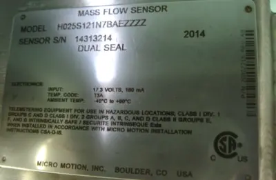 USED Micro Motion H025S121N7BAEZZZZ