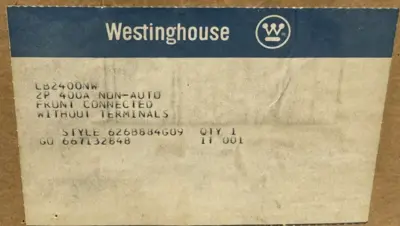 NEW WESTINGHOUSE LB2400NW CIRCUIT BREAKER 1PH 2P 600V 400A