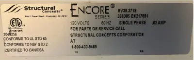 105-0068 Structural Concepts Self Contained 50 Inch Bakery Case