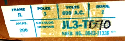 NEW GOULD I-T-E JL3-TD70 CIRCUIT BREAKER TRIP UNIT 3POLE JL3TD70