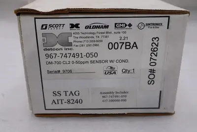 Teledyne Detcon DM-700/ 967-747491-050 Toxic Gas Sensor STOCK 2886A