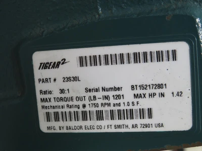 New | in-Stock TIGEAR-2 _UNKNOWN_ Speed Reducers | OCO Industrial #1587782