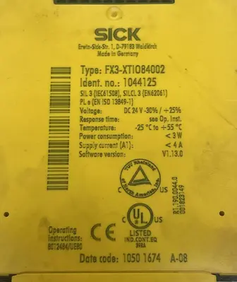 Used SICK FX3-CPU000000 PLC Input & Output Ohio US | Surplus Asset Holdings #1234196