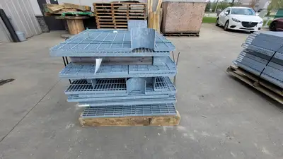 Galvanized Grating w/ Kickplates & Cut-outs
