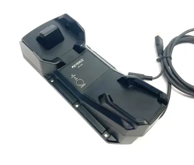 USED KEYENCE RUGGED INDUSTRIAL HANDHELD CODE READER, WIRELESS MODELS CRADLE