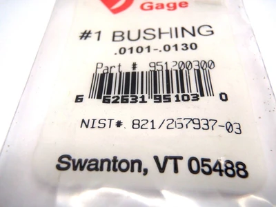 New | in-Stock VERMONT GAGE #1 BUSHING .0101-.0130 RANGE Valves/Fittings | Maverick Industrial Sales #1107855