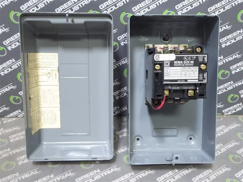 Square D 8502 SAO-11 Enclosed Contactor 120V/60Hz 1/3 to 1 HP Used