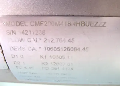 USED Micro Motion CMF200 M418NHBUEZZZ