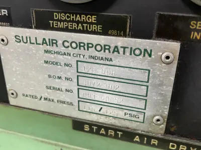 Used SULLAIR 12B50H Rotary Screw & Sliding Vane Air Compressors Ohio US | HGR 24 #1056365
