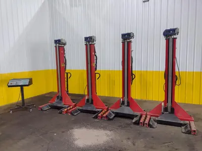 (4) 17,000 LBS EACH/68,000  LBS TOTAL EUROGAMMA  PORTABLE COLUMN LIFTS JACKS : STOCK #19497