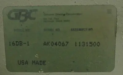 USED GBC 16DB-1