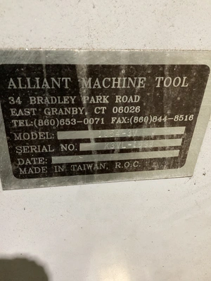 Used ALLIANT 1054-3V Vertical Mills Michigan US | iGAM Industrial Marketplace #1332334