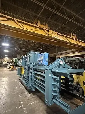 AMERICAN MODEL 12847 HORIZONTAL AUTO-TIE BALER WITH ALLEN BRADLEY CONTROLS 60 HP