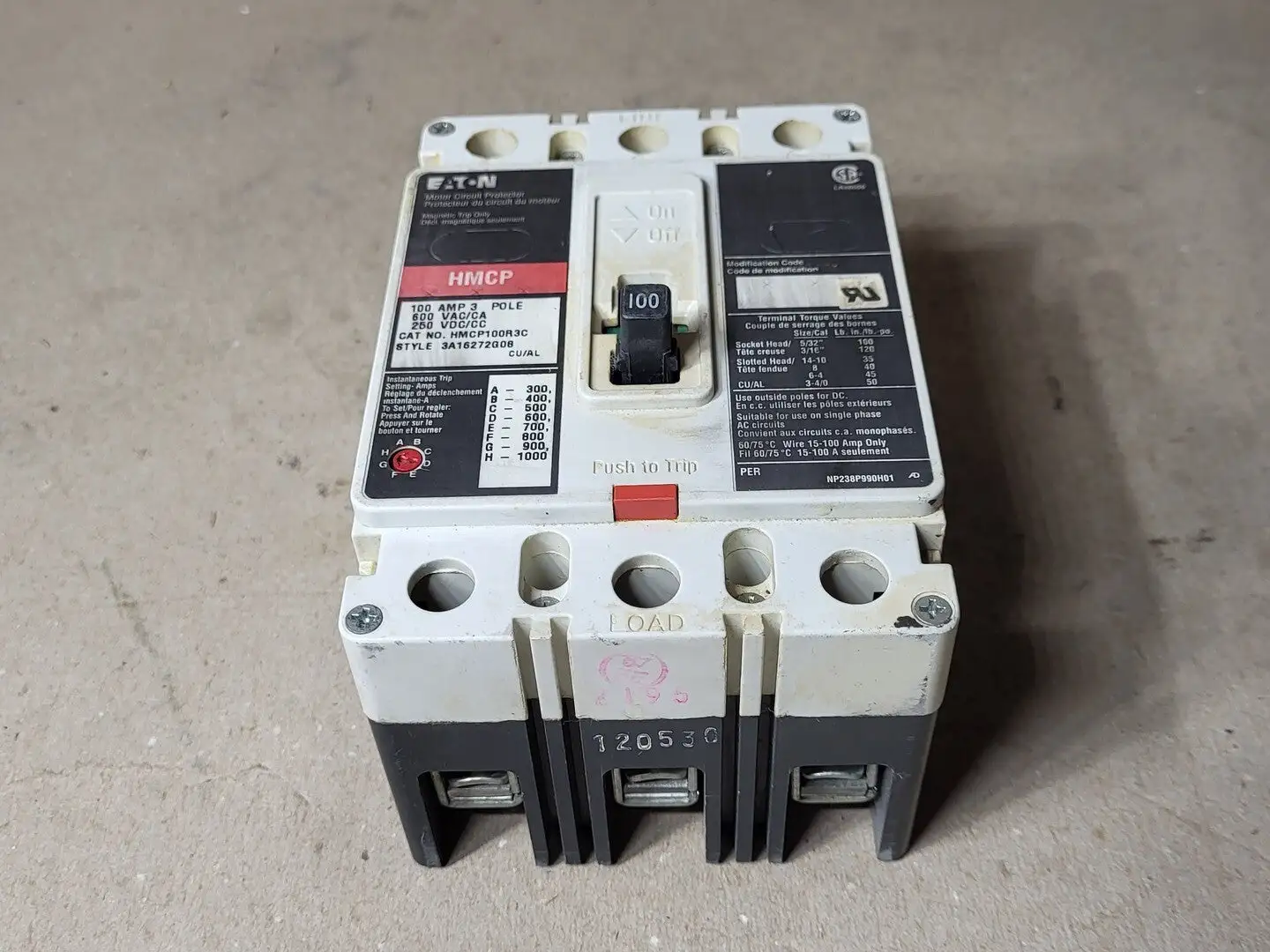 USED CUTLER-HAMMER HMCP100R3C