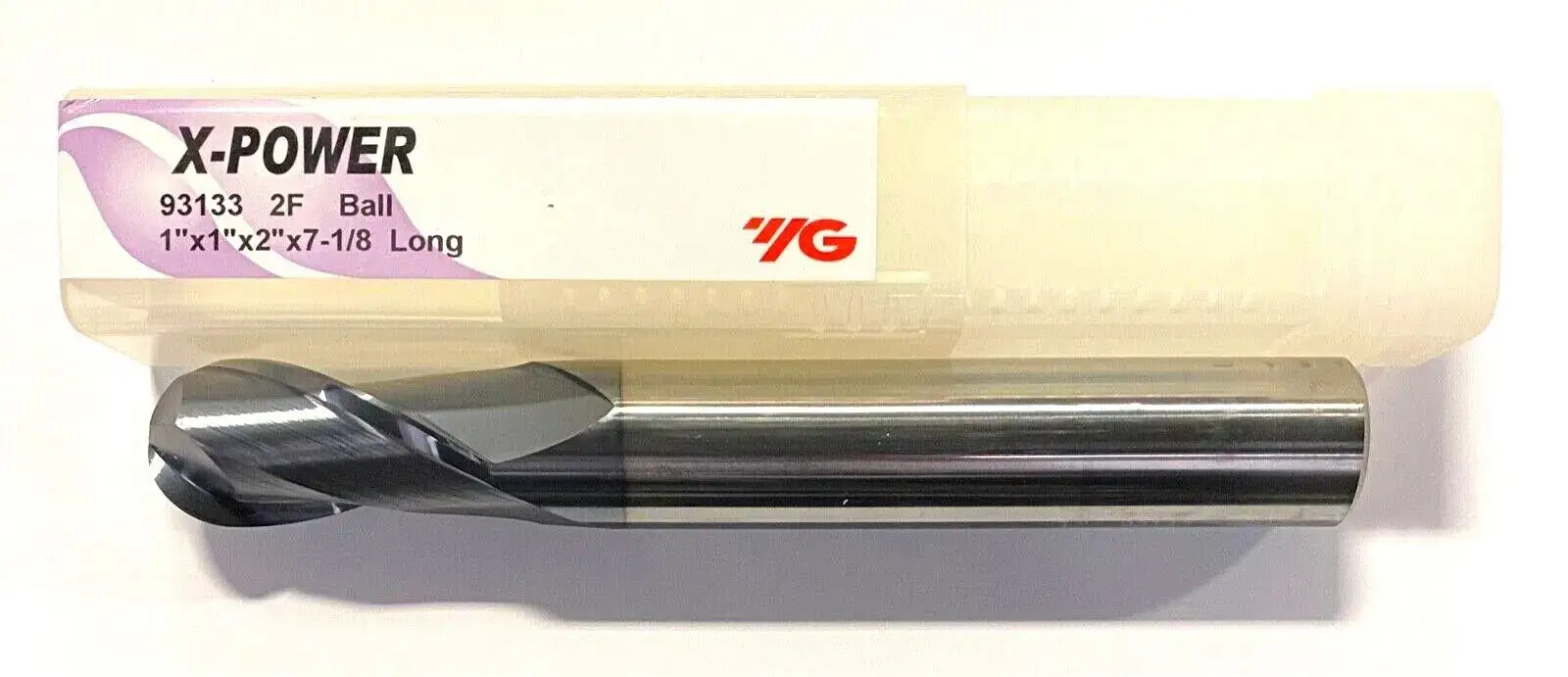 YG-1 Carbide End Mill 1" x 1" x 2" x 7-1/8" Ball Nosed X-Power TiAlN Long Length