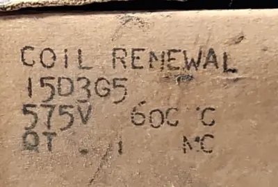 General Electric 15D3G5 Coil renewal. Loc4E13