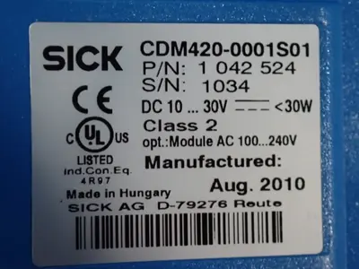 Used 2010 SICK CDM4200001 PLC Input & Output Ohio US | HGR 24 #914498