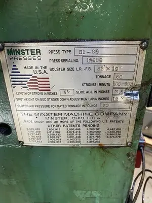 USED MINSTER B1-60