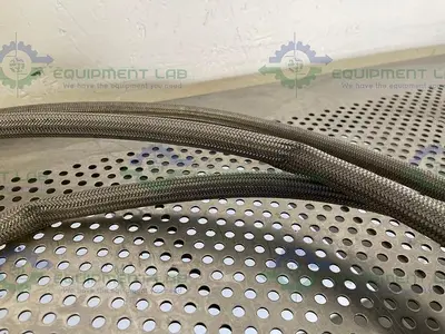 USED 20 FT STAINLESS STEEL HOSE W/ 1/2" SANITARY FITTING TO 1" SANITARY FITTING