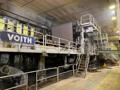 110" (2.8M) VOITH FOURDRINIER PAPER MACHINE (LBM) MFG 2001 LINERBOARD / TUBE & CORE – TANDEM NIPCOFLEX SHOE PRESSES - 72"(1.8M) DIAMETER DRYERS