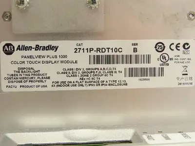 Allen Bradley 2711P-T10C6A1 HMI PanelView Plus 1000 Control Touch Panel Ser A
