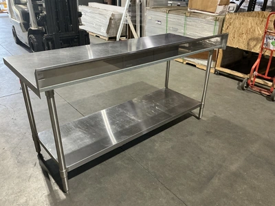 Used BK RESOURCES SVTR5-7230 72 INCH STAINLESS STEEL WORK TABLE WITH BACKSPLASH Food Prep Tables Michigan US | Miedema Asset Management Group #1370162