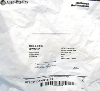 ALLEN BRADLEY 872CP-D5NN18-E2 PROXIMITY SENSOR 872CPD5NN18E2 NEW SURPLUS