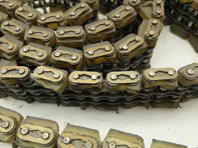 Non-Marking Rubber Top Double Strand Conveying Roller Chain 1/2" Pitch 11'