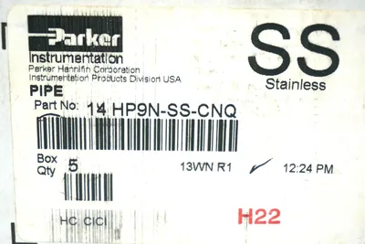 5 NEW PARKER 14 HP9N-SS-CNQ FITTINGS 14HP9NSSCNQ
