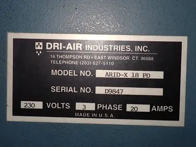 USED DRIAIR INDUSTRIES INC ARIDX 18 PD