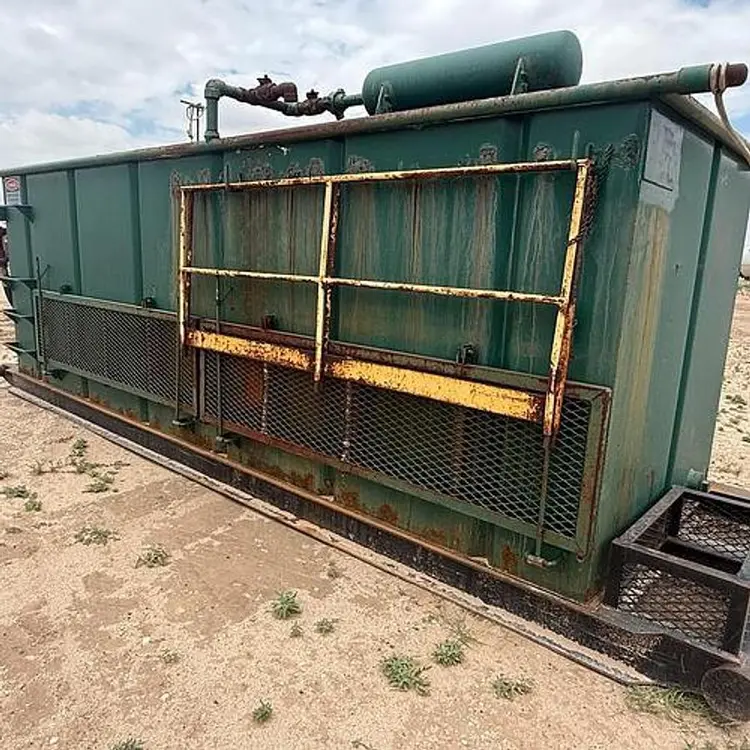 Used OPEN TOP TANK 2 COMPARTMENT, SKIDDED, W/ GAS BUSTER Carbon Steel Tanks Texas US | Bx Tank Supply #1094787