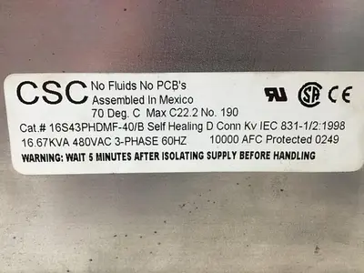 USED CSC 16543PHDMF-40/B