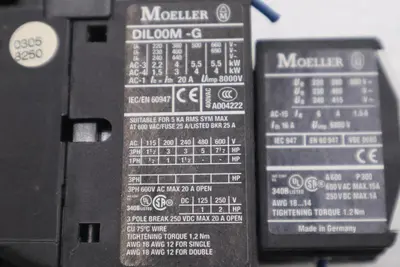 Moeller DIL00M-G CONTACTOR 20 AMP 3 POLE STOCK L-461C