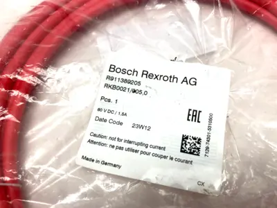 New | in-Stock BOSCH REXROTH SERCOS III BUS CABLE 4-PIN STRAIGHT RKB0021/005,0 Cable & Wire | Maverick Industrial Sales #1104152