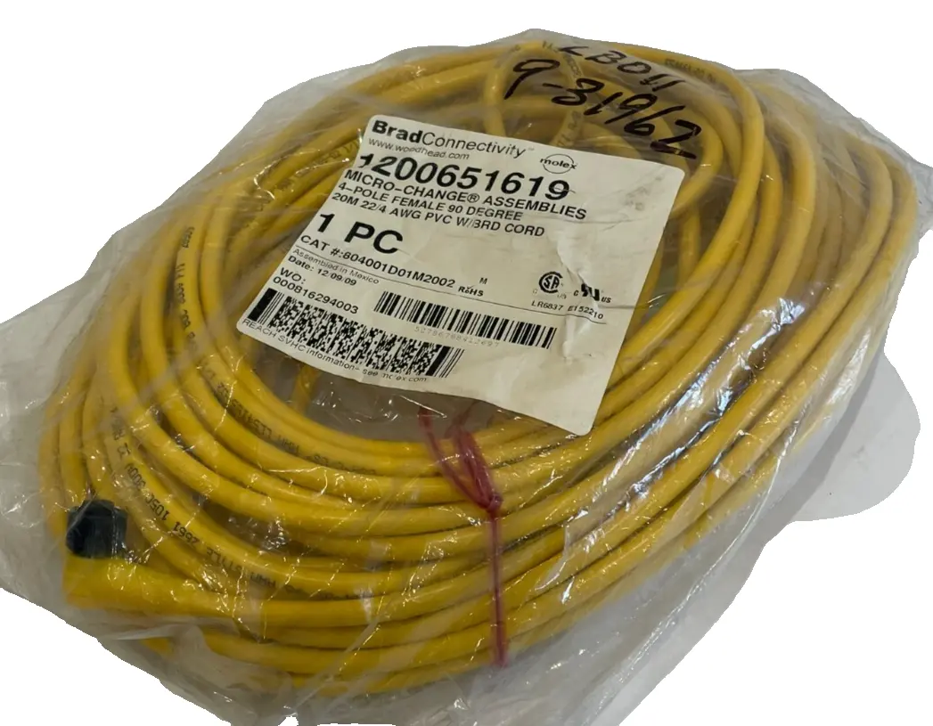 NEW MOLEX WOODHEAD 804001D01M2002 4P FEMALE PVC CORD 20M 1200651619