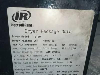Used 2004 INGERSOLL RAND TS150 Refrigerated Air Compressor Dryers Ohio US | HGR 24 #1705018
