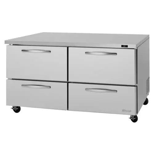 Turbo Air PUR-60-D4-N 60 1/4" W Undercounter Refrigerator w/ (2) Sections & (4) Drawers, 115v