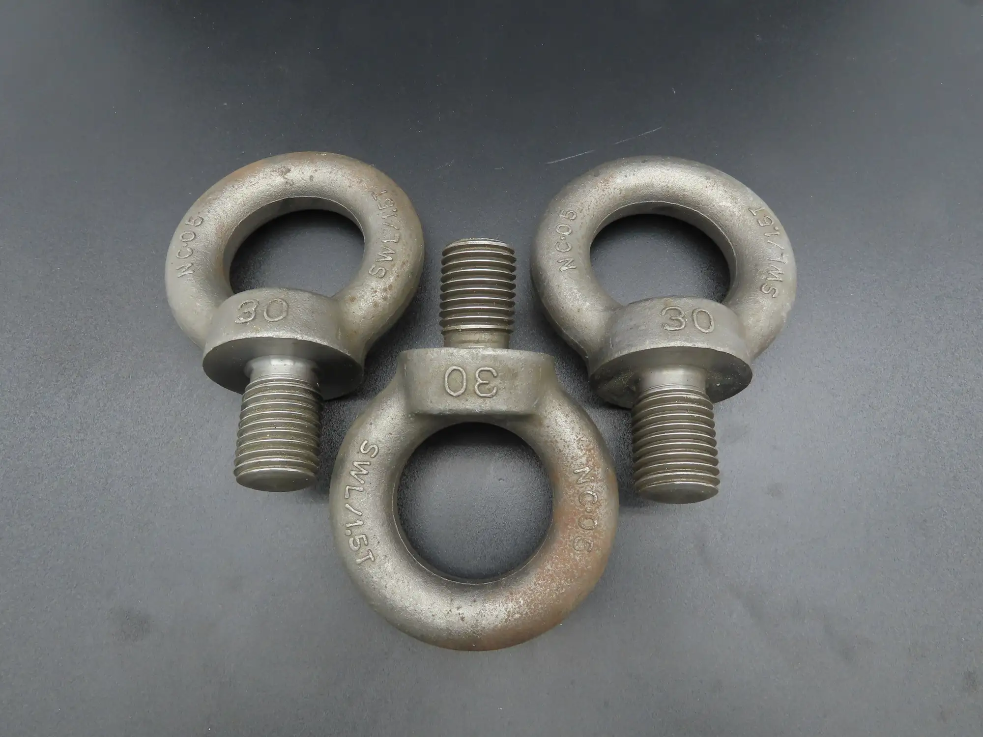 SWL 1.5T M30 x 3.5 Metric Shoulder Eye Bolt 45mm Shank NC-05  Lot of 3
