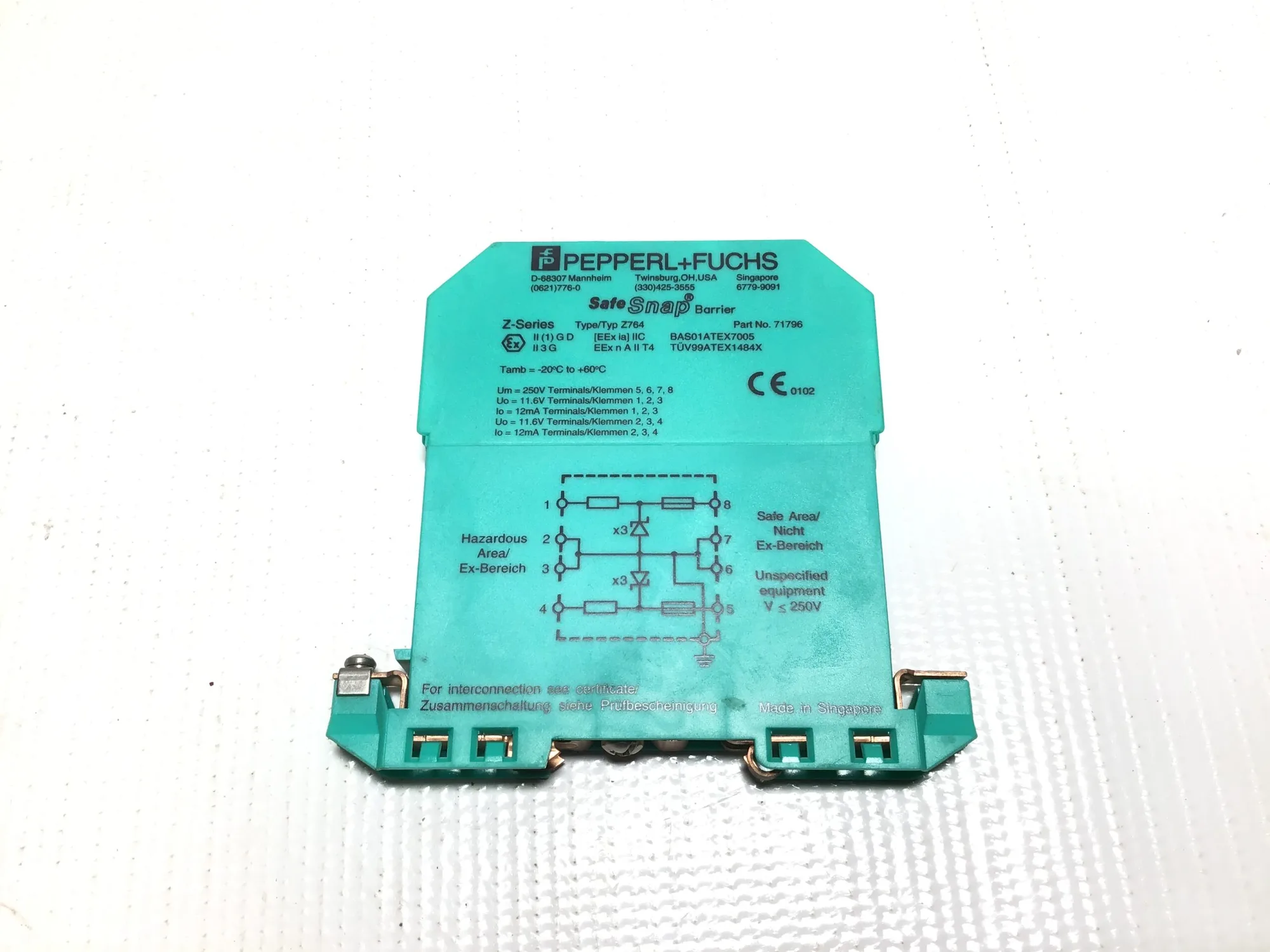 Pepperl+Fuchs 71796 SafeSnap Barrier Safety Module Z-Series, Type/Typ Z764